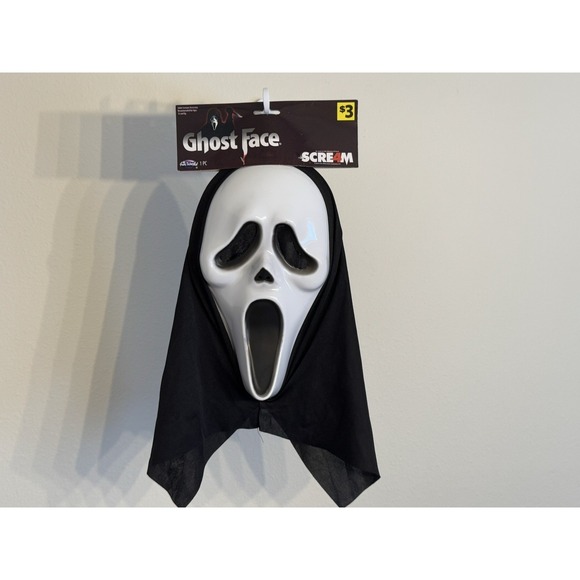 Classic Ghost Face Scream Mask With Shroud - Scream Fun World - Ghost Face Lives - Picture 1 of 12